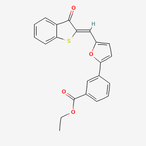 molecular formula C22H16O4S B3571020 ethyl 3-{5-[(3-oxo-1-benzothien-2(3H)-ylidene)methyl]-2-furyl}benzoate 