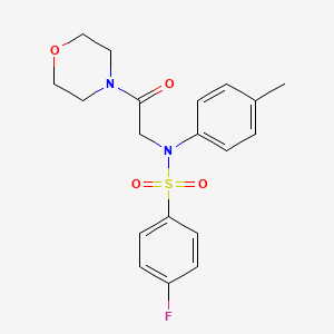 molecular formula C19H21FN2O4S B3571027 4-fluoro-N-(4-methylphenyl)-N-[2-(4-morpholinyl)-2-oxoethyl]benzenesulfonamide 
