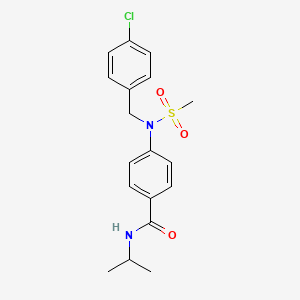 molecular formula C18H21ClN2O3S B3571037 4-[(4-chlorobenzyl)(methylsulfonyl)amino]-N-isopropylbenzamide 