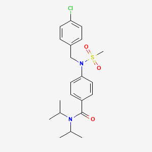 molecular formula C21H27ClN2O3S B3571044 4-[(4-chlorobenzyl)(methylsulfonyl)amino]-N,N-diisopropylbenzamide 