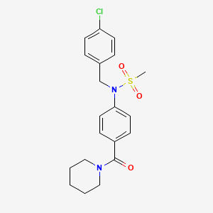molecular formula C20H23ClN2O3S B3571047 N-(4-chlorobenzyl)-N-[4-(1-piperidinylcarbonyl)phenyl]methanesulfonamide 