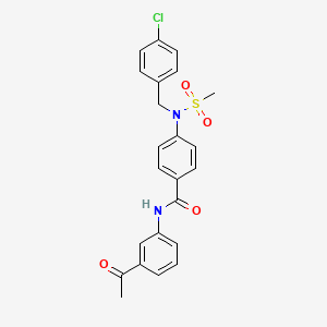 molecular formula C23H21ClN2O4S B3571054 N-(3-acetylphenyl)-4-[(4-chlorobenzyl)(methylsulfonyl)amino]benzamide 