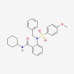 molecular formula C27H30N2O4S B3571057 2-{benzyl[(4-methoxyphenyl)sulfonyl]amino}-N-cyclohexylbenzamide 