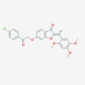 molecular formula C26H21ClO7 B357106 (2Z)-6-[2-(4-chlorophenyl)-2-oxoethoxy]-2-[(2,4,5-trimethoxyphenyl)methylidene]-1-benzofuran-3-one CAS No. 622794-21-2