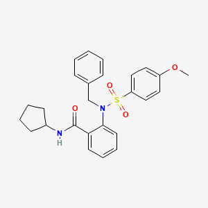 molecular formula C26H28N2O4S B3571065 2-{benzyl[(4-methoxyphenyl)sulfonyl]amino}-N-cyclopentylbenzamide 