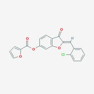 molecular formula C20H11ClO5 B357107 (Z)-2-(2-chlorobenzylidene)-3-oxo-2,3-dihydrobenzofuran-6-yl furan-2-carboxylate CAS No. 622824-62-8
