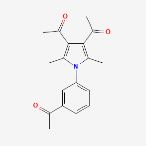 molecular formula C18H19NO3 B3571073 1,1'-[1-(3-acetylphenyl)-2,5-dimethyl-1H-pyrrole-3,4-diyl]diethanone 