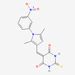 molecular formula C17H14N4O4S B3571085 5-{[2,5-dimethyl-1-(3-nitrophenyl)-1H-pyrrol-3-yl]methylene}-2-thioxodihydro-4,6(1H,5H)-pyrimidinedione 