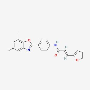 molecular formula C22H18N2O3 B3571096 N-[4-(5,7-dimethyl-1,3-benzoxazol-2-yl)phenyl]-3-(2-furyl)acrylamide 