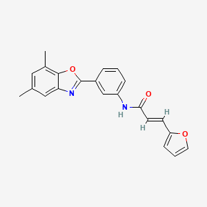 molecular formula C22H18N2O3 B3571098 N-[3-(5,7-dimethyl-1,3-benzoxazol-2-yl)phenyl]-3-(2-furyl)acrylamide 