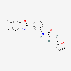 molecular formula C22H18N2O3 B3571106 N-[3-(5,6-dimethyl-1,3-benzoxazol-2-yl)phenyl]-3-(2-furyl)acrylamide 