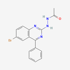 molecular formula C16H13BrN4O B3571125 N'-(6-bromo-4-phenyl-2-quinazolinyl)acetohydrazide 