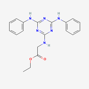 molecular formula C19H20N6O2 B3571127 ethyl N-(4,6-dianilino-1,3,5-triazin-2-yl)glycinate CAS No. 109002-62-2