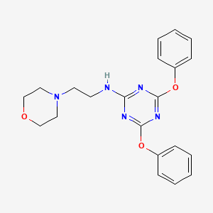 molecular formula C21H23N5O3 B3571134 N-[2-(4-morpholinyl)ethyl]-4,6-diphenoxy-1,3,5-triazin-2-amine 