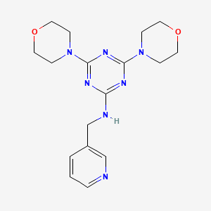 molecular formula C17H23N7O2 B3571136 4,6-di-4-morpholinyl-N-(3-pyridinylmethyl)-1,3,5-triazin-2-amine 