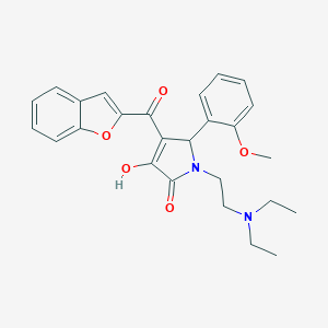 molecular formula C26H28N2O5 B357114 4-(1-benzofuran-2-ylcarbonyl)-1-[2-(diethylamino)ethyl]-3-hydroxy-5-(2-methoxyphenyl)-1,5-dihydro-2H-pyrrol-2-one CAS No. 638134-42-6