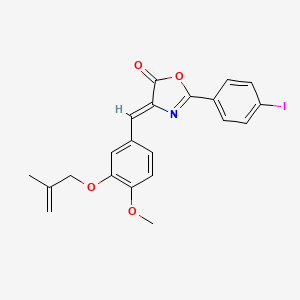 molecular formula C21H18INO4 B3571140 2-(4-iodophenyl)-4-{4-methoxy-3-[(2-methyl-2-propen-1-yl)oxy]benzylidene}-1,3-oxazol-5(4H)-one 