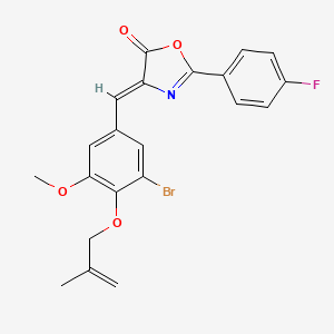 molecular formula C21H17BrFNO4 B3571144 4-{3-bromo-5-methoxy-4-[(2-methyl-2-propen-1-yl)oxy]benzylidene}-2-(4-fluorophenyl)-1,3-oxazol-5(4H)-one 