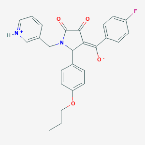 (E)-[4,5-dioxo-2-(4-propoxyphenyl)-1-(pyridin-1-ium-3-ylmethyl)pyrrolidin-3-ylidene]-(4-fluorophenyl)methanolate