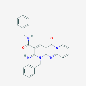 molecular formula C27H23N5O2 B357117 1-benzyl-2-imino-N-(4-methylbenzyl)-5-oxo-1,5-dihydro-2H-dipyrido[1,2-a:2,3-d]pyrimidine-3-carboxamide CAS No. 636989-24-7
