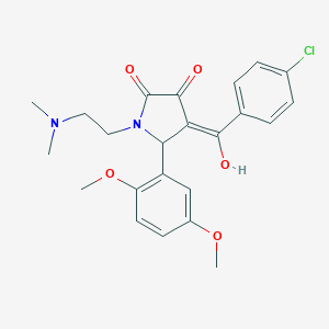 molecular formula C23H25ClN2O5 B357119 (E)-(4-chlorophenyl)-[2-(2,5-dimethoxyphenyl)-1-[2-(dimethylazaniumyl)ethyl]-4,5-dioxopyrrolidin-3-ylidene]methanolate CAS No. 636988-89-1