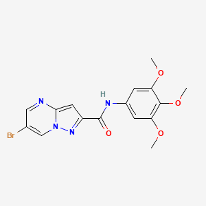 molecular formula C16H15BrN4O4 B3571232 6-bromo-N-(3,4,5-trimethoxyphenyl)pyrazolo[1,5-a]pyrimidine-2-carboxamide 