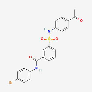 molecular formula C21H17BrN2O4S B3571240 3-{[(4-acetylphenyl)amino]sulfonyl}-N-(4-bromophenyl)benzamide 