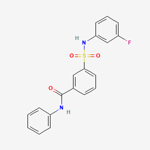 molecular formula C19H15FN2O3S B3571248 3-{[(3-fluorophenyl)amino]sulfonyl}-N-phenylbenzamide 