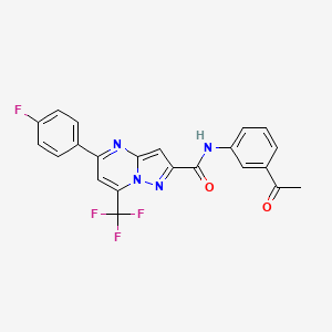 molecular formula C22H14F4N4O2 B3571258 N-(3-acetylphenyl)-5-(4-fluorophenyl)-7-(trifluoromethyl)pyrazolo[1,5-a]pyrimidine-2-carboxamide 