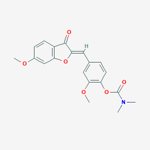 B357126 (Z)-2-methoxy-4-((6-methoxy-3-oxobenzofuran-2(3H)-ylidene)methyl)phenyl dimethylcarbamate CAS No. 869078-80-8