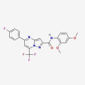 molecular formula C22H16F4N4O3 B3571261 N-(2,4-dimethoxyphenyl)-5-(4-fluorophenyl)-7-(trifluoromethyl)pyrazolo[1,5-a]pyrimidine-2-carboxamide 