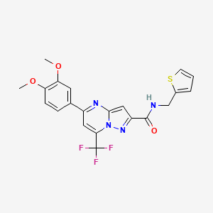 molecular formula C21H17F3N4O3S B3571265 5-(3,4-dimethoxyphenyl)-N-(2-thienylmethyl)-7-(trifluoromethyl)pyrazolo[1,5-a]pyrimidine-2-carboxamide 