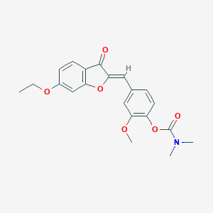 molecular formula C21H21NO6 B357127 (Z)-4-((6-ethoxy-3-oxobenzofuran-2(3H)-ylidene)methyl)-2-methoxyphenyl dimethylcarbamate CAS No. 869078-82-0
