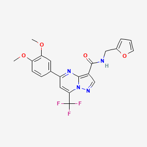 molecular formula C21H17F3N4O4 B3571271 5-(3,4-dimethoxyphenyl)-N-(2-furylmethyl)-7-(trifluoromethyl)pyrazolo[1,5-a]pyrimidine-3-carboxamide 