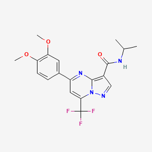 molecular formula C19H19F3N4O3 B3571275 5-(3,4-dimethoxyphenyl)-N-isopropyl-7-(trifluoromethyl)pyrazolo[1,5-a]pyrimidine-3-carboxamide 