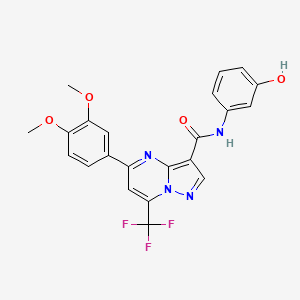 molecular formula C22H17F3N4O4 B3571282 5-(3,4-dimethoxyphenyl)-N-(3-hydroxyphenyl)-7-(trifluoromethyl)pyrazolo[1,5-a]pyrimidine-3-carboxamide 