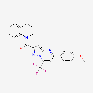 molecular formula C24H19F3N4O2 B3571292 1-{[5-(4-methoxyphenyl)-7-(trifluoromethyl)pyrazolo[1,5-a]pyrimidin-2-yl]carbonyl}-1,2,3,4-tetrahydroquinoline CAS No. 5839-67-8