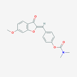 molecular formula C19H17NO5 B357130 (Z)-4-((6-methoxy-3-oxobenzofuran-2(3H)-ylidene)methyl)phenyl dimethylcarbamate CAS No. 879799-20-9