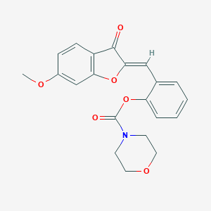 molecular formula C21H19NO6 B357131 (Z)-2-((6-methoxy-3-oxobenzofuran-2(3H)-ylidene)methyl)phenyl morpholine-4-carboxylate CAS No. 869078-84-2