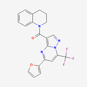 molecular formula C21H15F3N4O2 B3571312 1-{[5-(2-furyl)-7-(trifluoromethyl)pyrazolo[1,5-a]pyrimidin-3-yl]carbonyl}-1,2,3,4-tetrahydroquinoline 