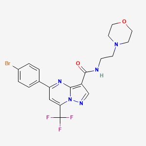 molecular formula C20H19BrF3N5O2 B3571333 5-(4-bromophenyl)-N-[2-(4-morpholinyl)ethyl]-7-(trifluoromethyl)pyrazolo[1,5-a]pyrimidine-3-carboxamide 
