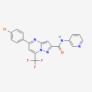 molecular formula C19H11BrF3N5O B3571334 5-(4-bromophenyl)-N-3-pyridinyl-7-(trifluoromethyl)pyrazolo[1,5-a]pyrimidine-2-carboxamide 