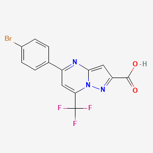 molecular formula C14H7BrF3N3O2 B3571339 5-(4-bromophenyl)-7-(trifluoromethyl)pyrazolo[1,5-a]pyrimidine-2-carboxylic acid 
