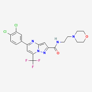 molecular formula C20H18Cl2F3N5O2 B3571394 5-(3,4-dichlorophenyl)-N-[2-(4-morpholinyl)ethyl]-7-(trifluoromethyl)pyrazolo[1,5-a]pyrimidine-2-carboxamide 