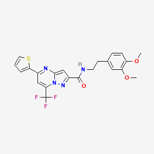molecular formula C22H19F3N4O3S B3571400 N-[2-(3,4-dimethoxyphenyl)ethyl]-5-(2-thienyl)-7-(trifluoromethyl)pyrazolo[1,5-a]pyrimidine-2-carboxamide CAS No. 5837-02-5