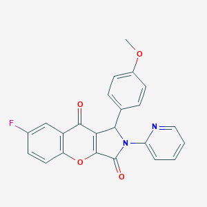 molecular formula C23H15FN2O4 B357141 7-Fluoro-1-(4-methoxyphenyl)-2-(2-pyridinyl)-1,2-dihydrochromeno[2,3-c]pyrrole-3,9-dione CAS No. 634569-61-2