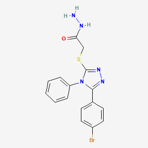 molecular formula C16H14BrN5OS B3571418 2-{[5-(4-bromophenyl)-4-phenyl-4H-1,2,4-triazol-3-yl]thio}acetohydrazide 