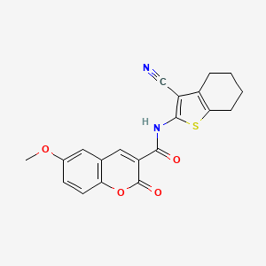 molecular formula C20H16N2O4S B3571424 N-(3-cyano-4,5,6,7-tetrahydro-1-benzothien-2-yl)-6-methoxy-2-oxo-2H-chromene-3-carboxamide 