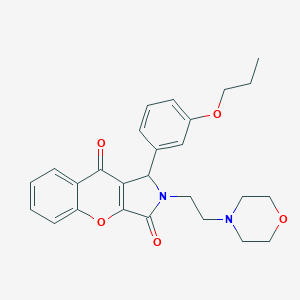 molecular formula C26H28N2O5 B357143 2-[2-(4-Morpholinyl)ethyl]-1-(3-propoxyphenyl)-1,2-dihydrochromeno[2,3-c]pyrrole-3,9-dione CAS No. 634573-87-8