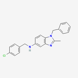 molecular formula C22H20ClN3 B3571437 1-benzyl-N-(4-chlorobenzyl)-2-methyl-1H-benzimidazol-5-amine 
